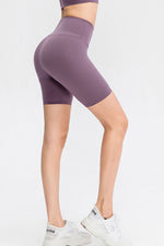 Slim Fit Wide Waistband Sports Shorts - Ladyez