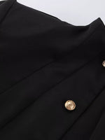 Elegant Stand Collar Blazer and Mini Skirt Set