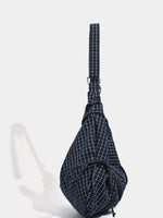 Plaid Pattern Ruched Shoulder Bag