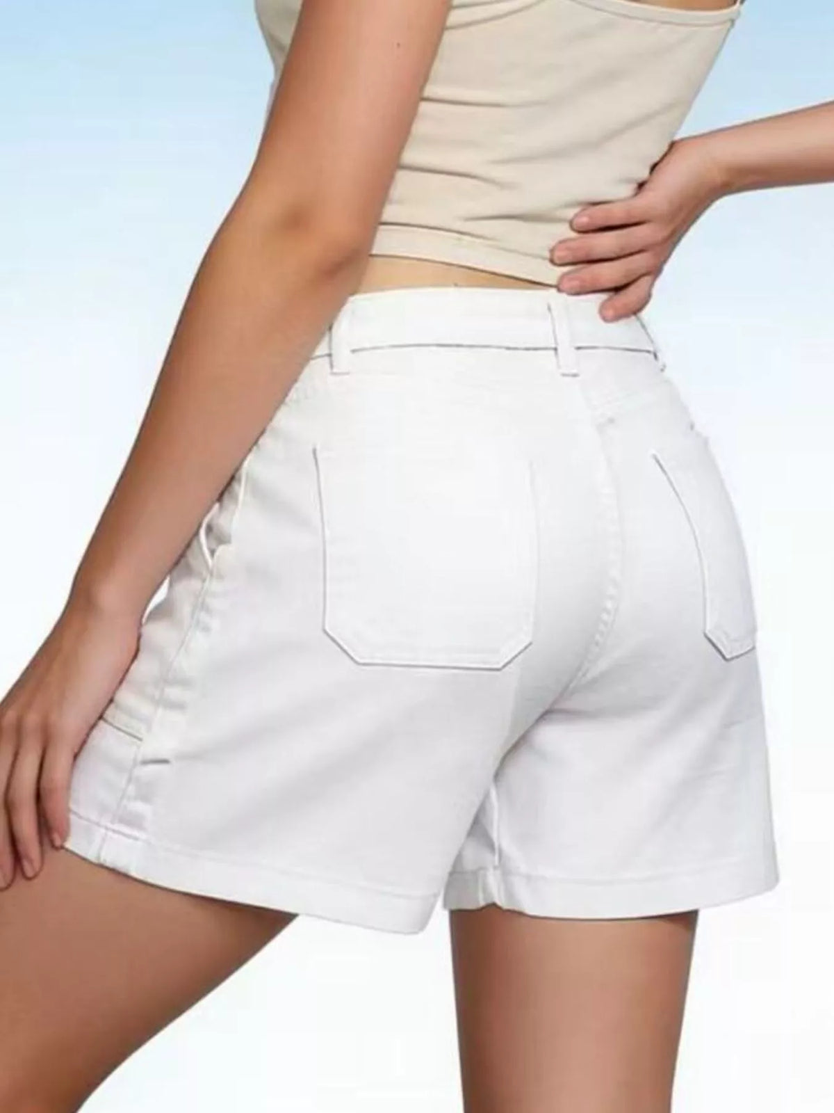 Pocketed Denim Shorts