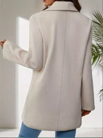 Lapel Collar Single-Button Wool Blend Overcoat