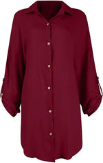 Button Down Long Sleeve Shirt Dress