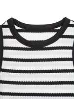 Sleeveless Striped Bodycon Midi Dress
