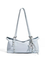 Leather Shoulder Bag with Star Charm