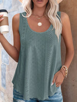 Eyelet Scoop Neck Tank