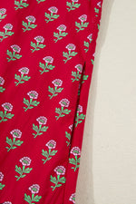 Floral Print Ruffle Hem Mini Dress