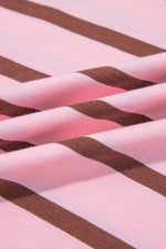 Stripe Striped Long Sleeve Collar Shift Top