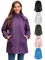 Full Size Hooded Mid-Length Windproof Outerwear Plus Size