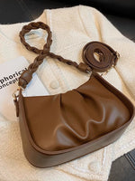 Ruched Braided Strap Crossbody Bag