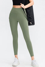 Wide Waistband Slim Fit Long Sports Pants with Pocket - Ladyez