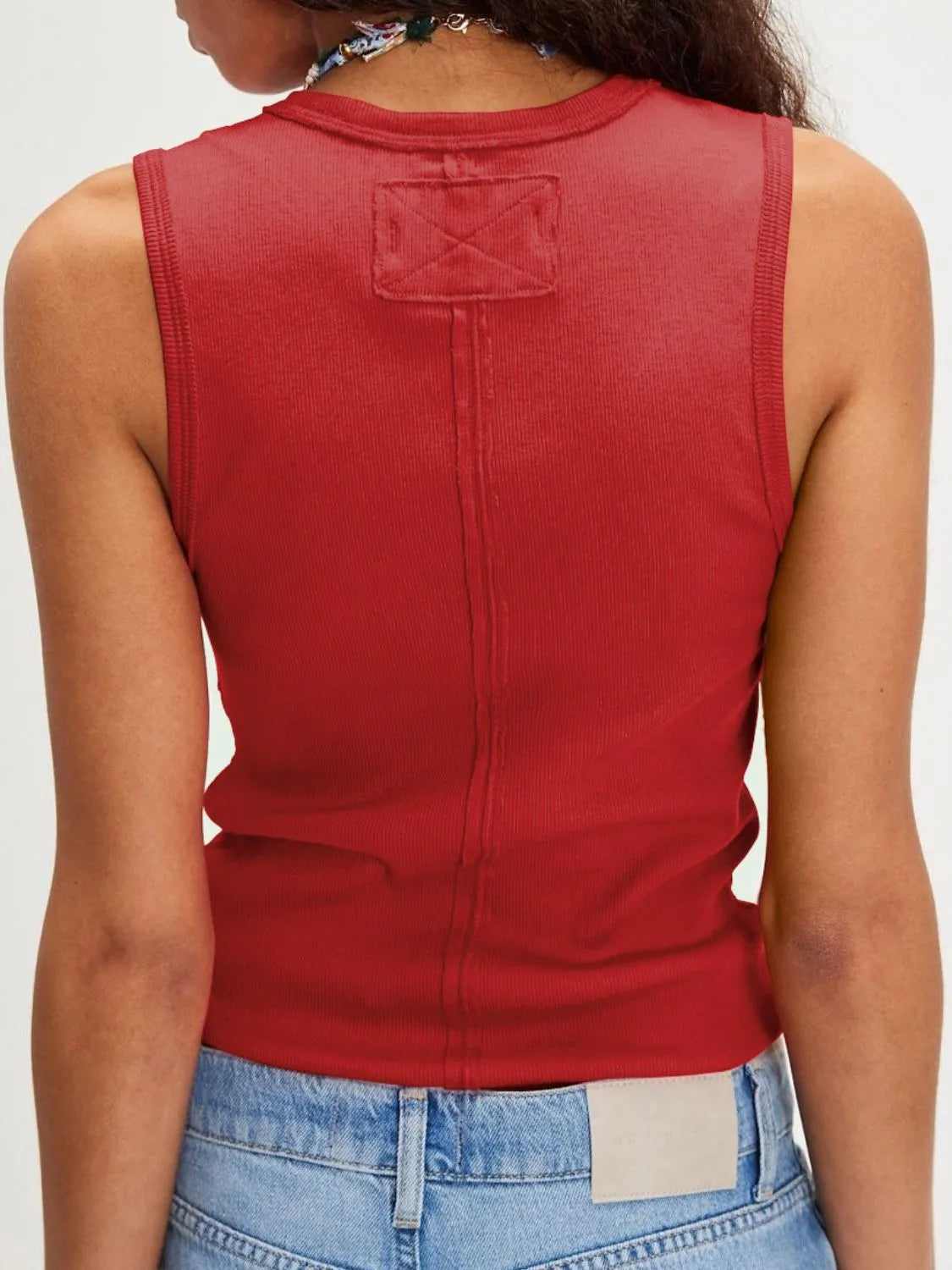 Solid V-Neck Tank - Ladyez