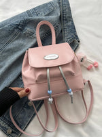 Mini Leather Drawstring Backpack Bag