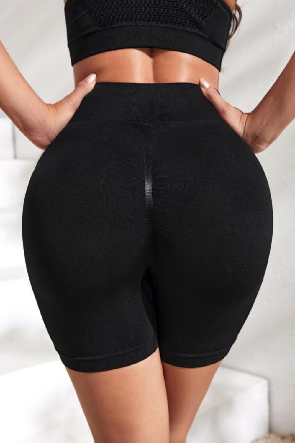 Slim Fit High Waistband Active Shorts - Ladyez
