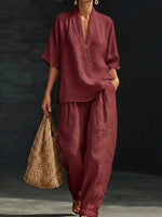 Half Sleeve Loose Fit Top and Pants Set