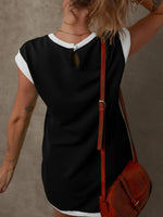 Round Neck Cap Sleeve Mini Dress