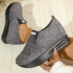 Round Toe Platform Slip-Ons