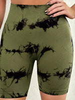 Tie-Dye High Waist Active Shorts - Ladyez