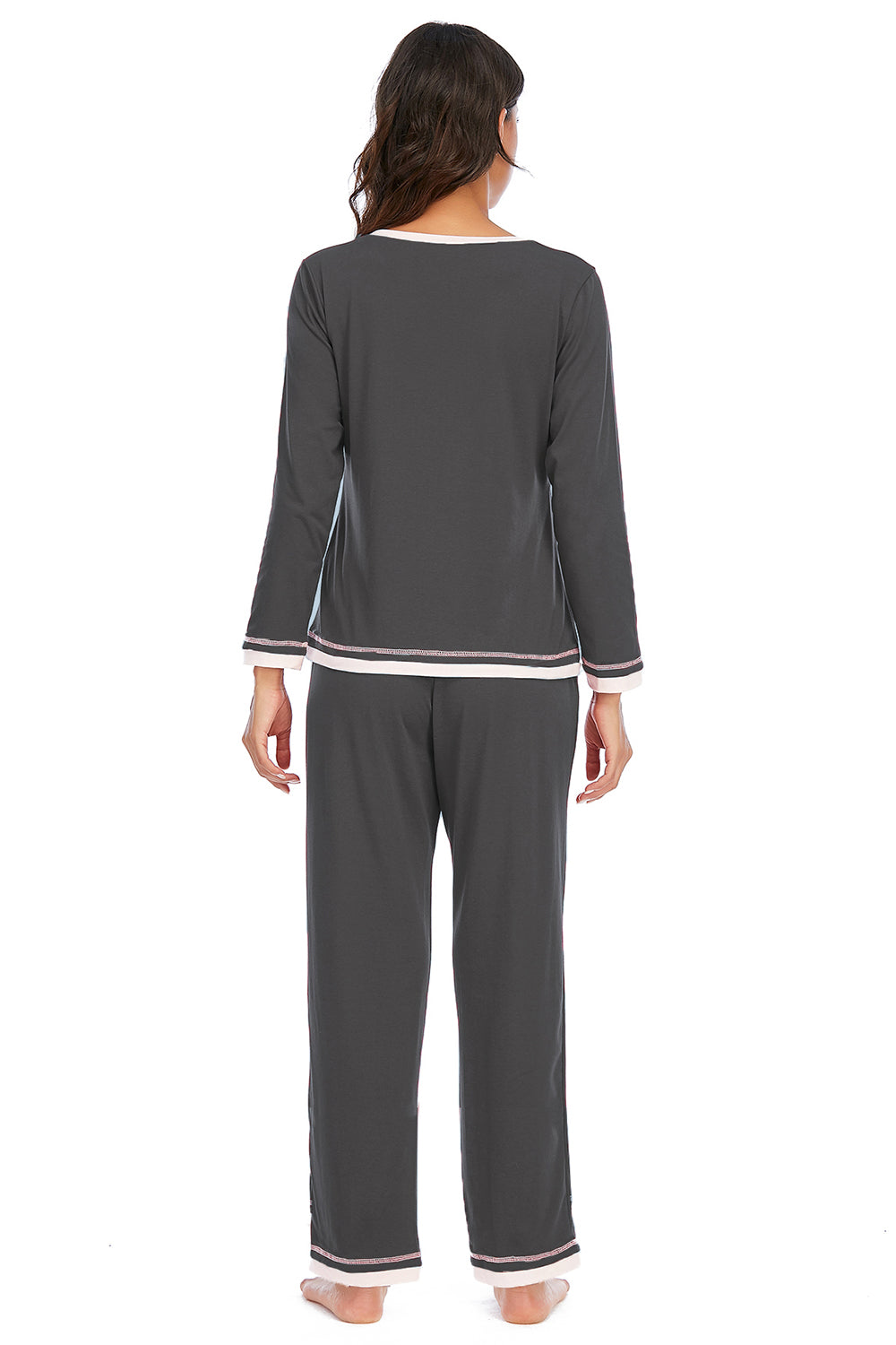 V-Neck Top and Pants Lounge Set - Ladyez