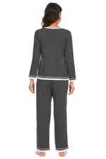 V-Neck Top and Pants Lounge Set - Ladyez