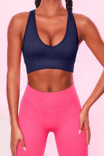 Scoop Neck Wide Strap Active Bra - Ladyez