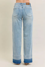 Judy Blue Full Size Mr Release Hem Wide Leg Jeans Plus Size - Ladyez