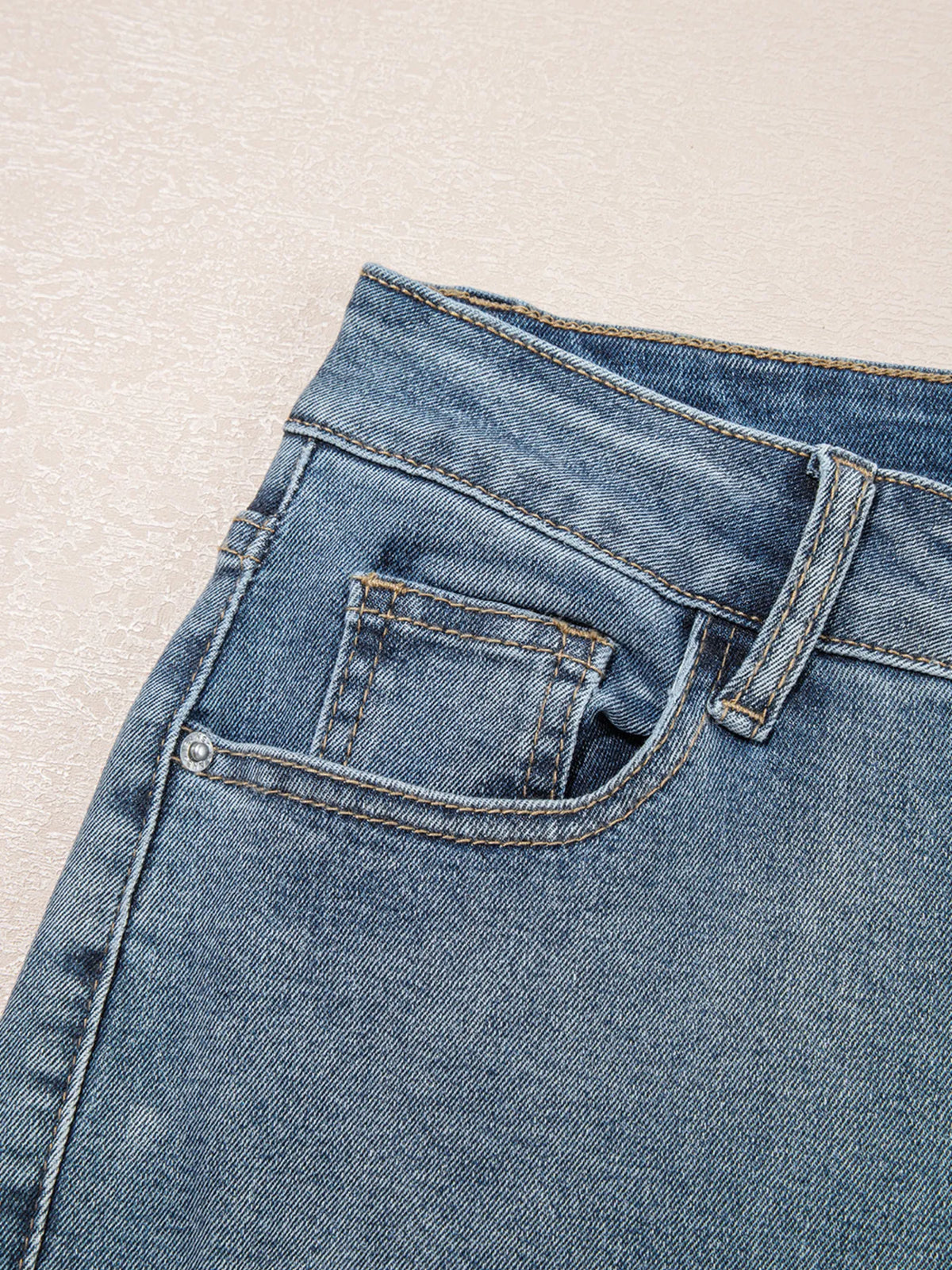 Distressed Ankle-length Straight Jeans - Ladyez