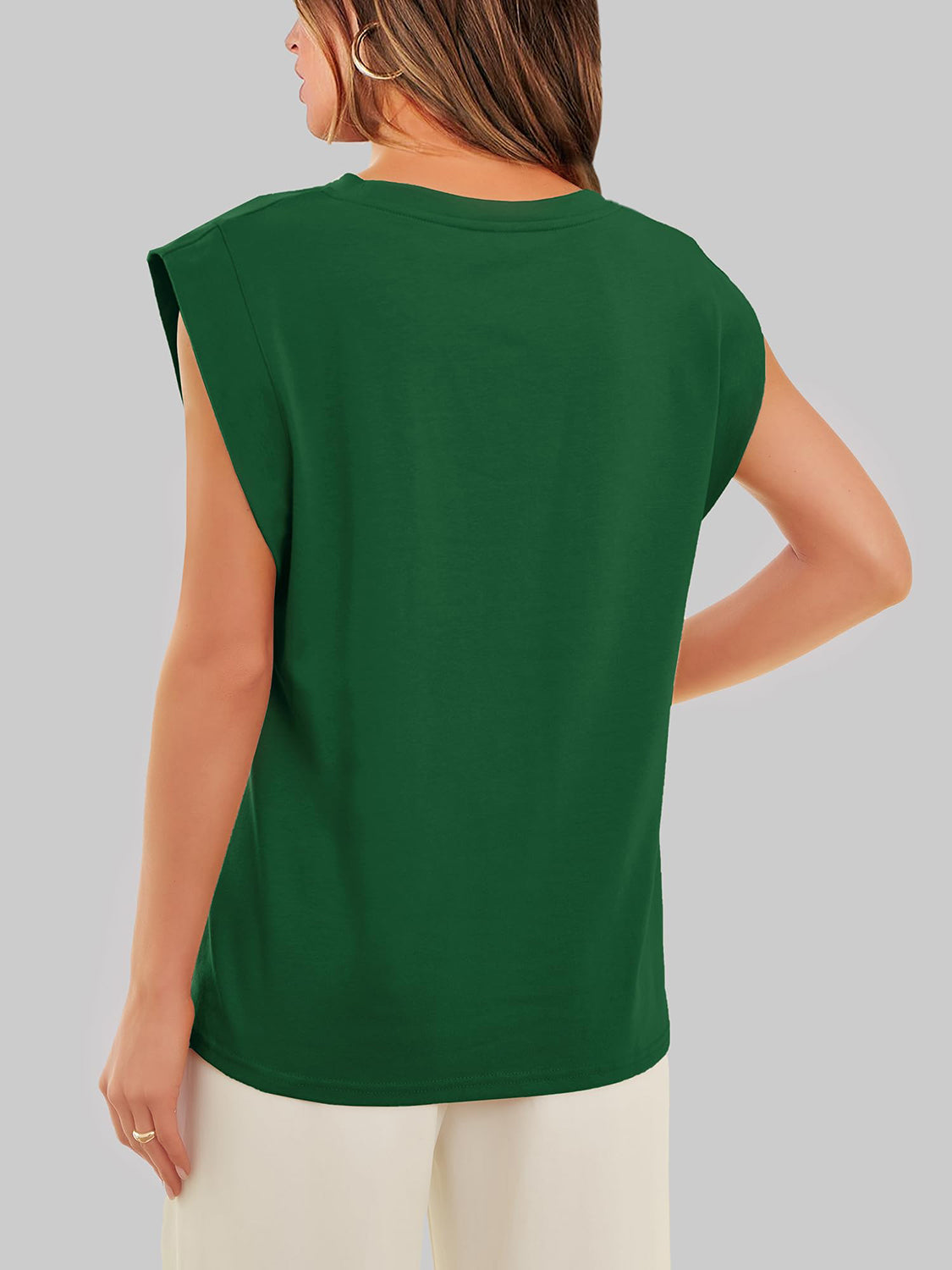 Florira Round Neck Cap Sleeve T-Shirt - Ladyez