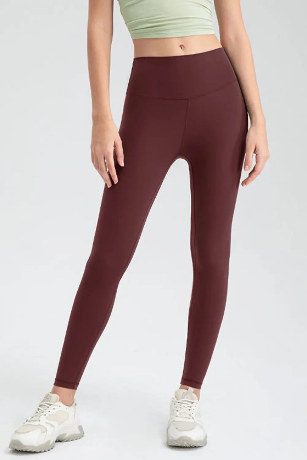 Wide Waistband Slim Fit Active Leggings - Ladyez