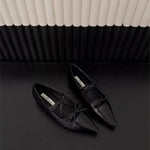 Bow Point Toe Block Heels Pumps