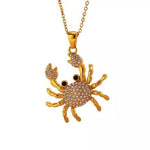 18K Gold-Plated Crab Pendant Necklace