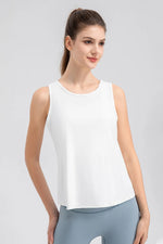 Wide Strap Round Neck Active Tank - Ladyez