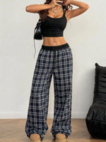 Relaxed Fit Plaid Pants