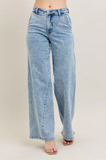 Judy Blue Full Size High Waist Wide Leg Jeans with Skewed Inseam Plus Size - Ladyez