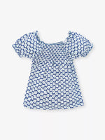 Children's Floral Print Smocked Top