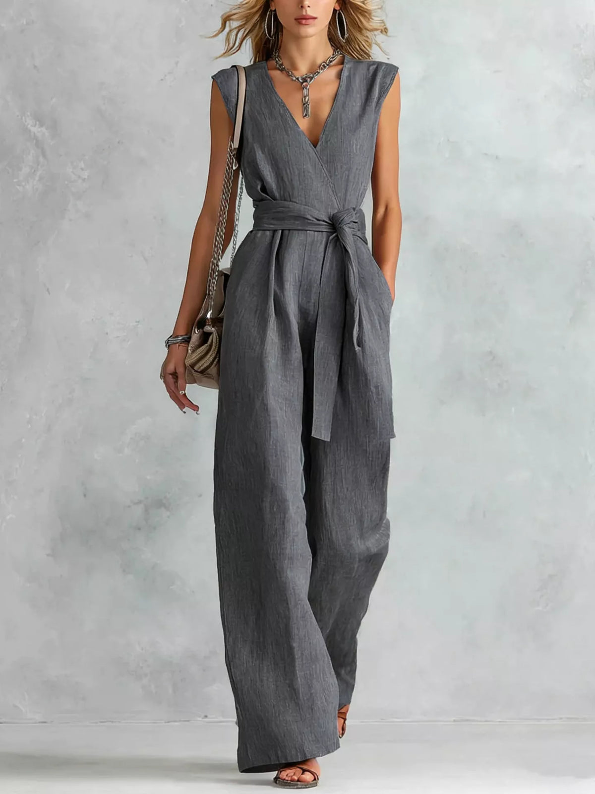Sleeveless Wide Leg Jumpsuit