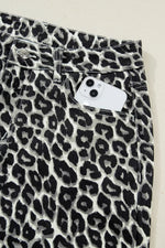 Leopard Print Barrel Jeans