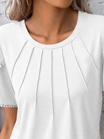 Full Size Round Neck Petal Sleeve Blouse Plus Size