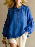 Frill Balloon Sleeve Blouse