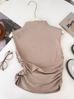 Ruched Mock Neck Tank
