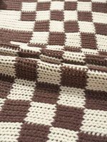 Checkerboard Pattern Sweater Cardigan