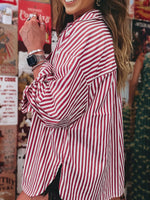 Striped Button-Up Long Sleeve Shirt