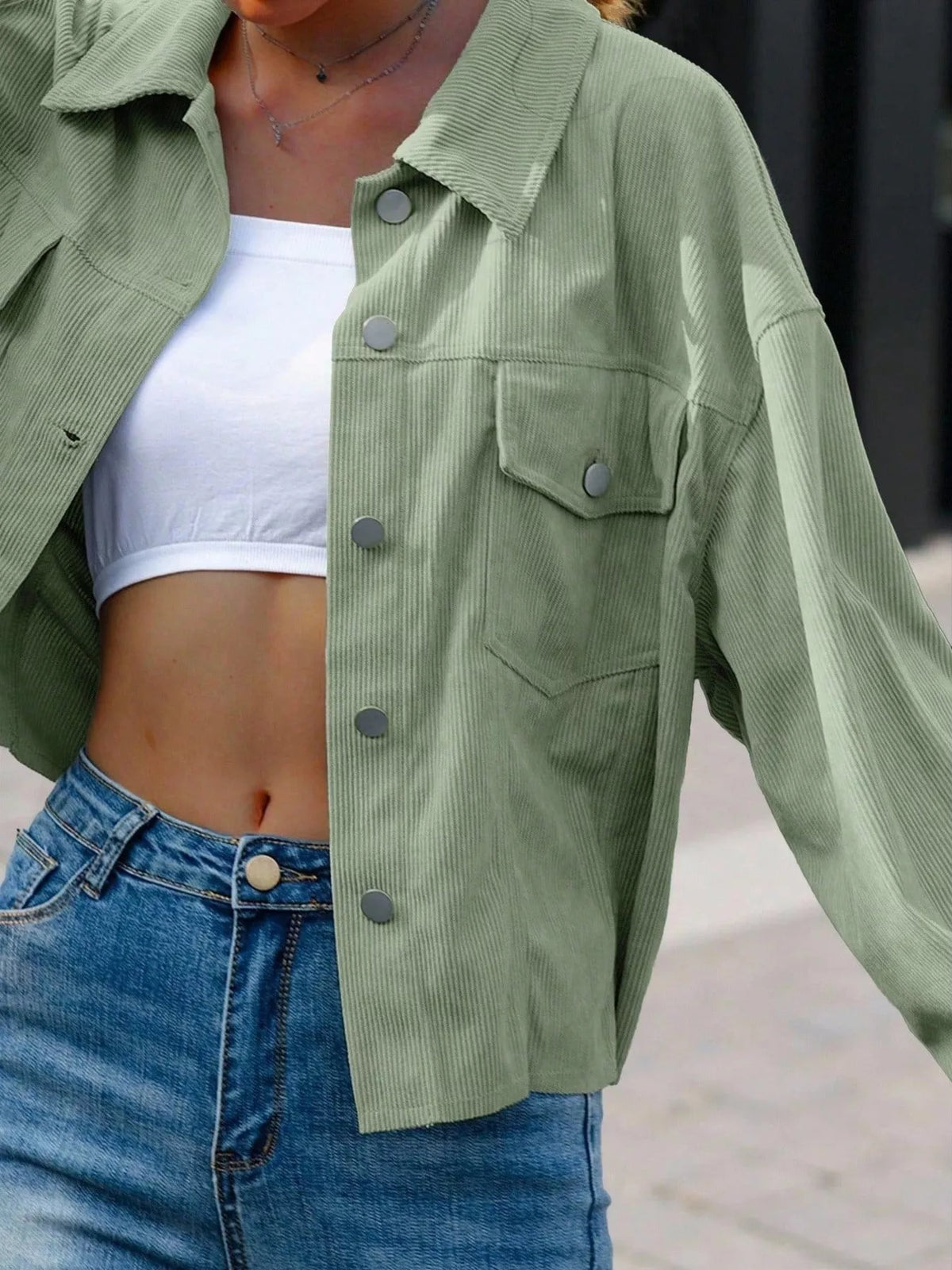 Corduroy Button-Down Shacket