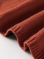 Color Block Turtleneck Drop Shoulder Knit Sweater
