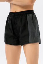 Color Block Drawstring Active Shorts - Ladyez