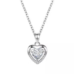 925 Sterling Silver Zircon Heart Necklace