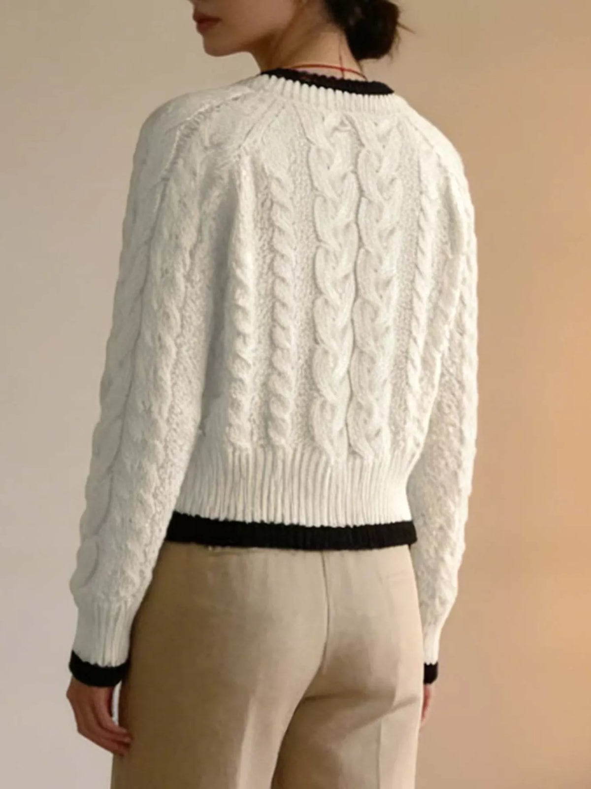 Cable Knit Button Up Cardigan