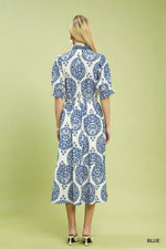 Umgee Paisley Smocked Waist Midi Dress