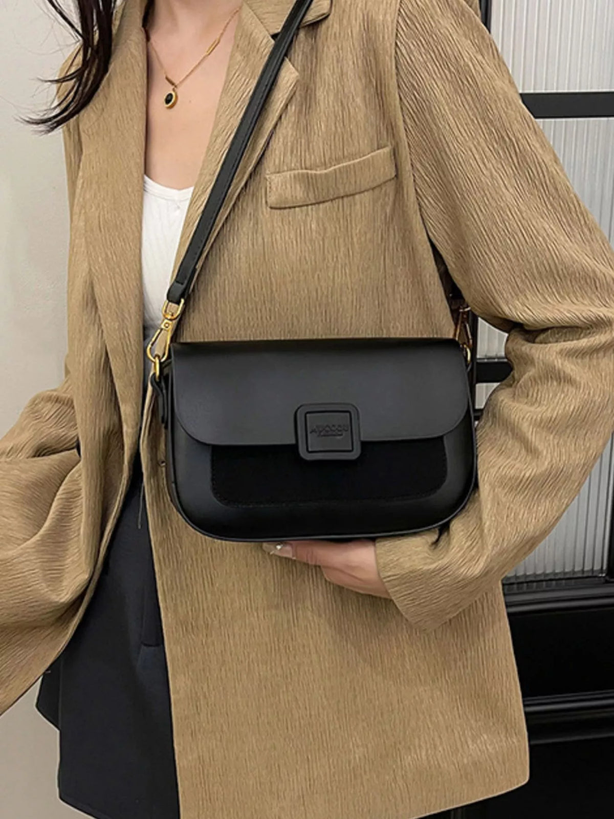 Flap Adjustable Strap Crossbody Bag