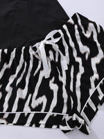 Plus Size Lace Trim Scoop Neck Cami and Printed Shorts Pajama Set - Ladyez
