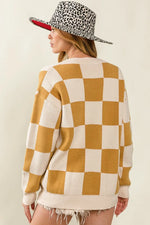 BiBi Checked V-neck Cardigan